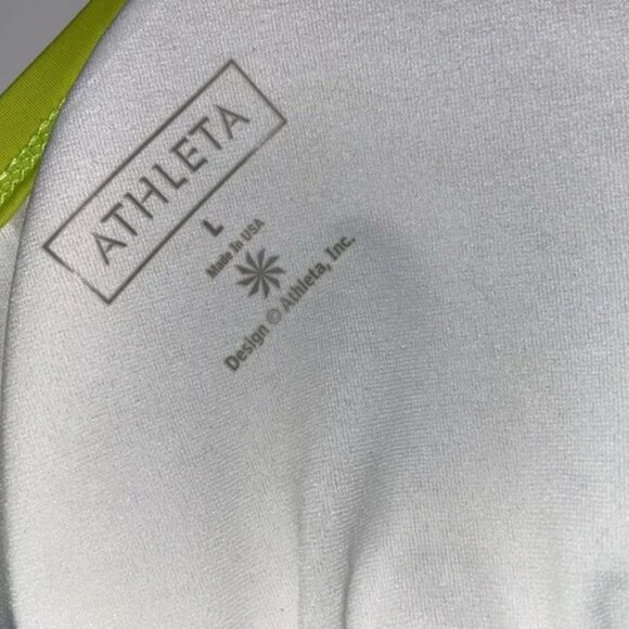 Athleta Dark Gray and Chartreuse Green Swim Top - Picture 5 of 11